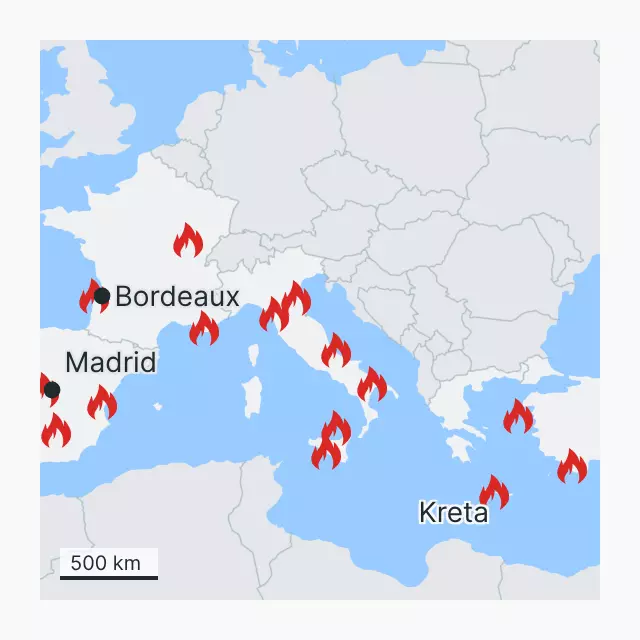 Waldbrände in Südeuropa